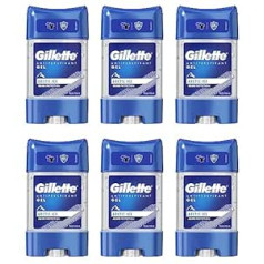 Gillette pretsviedru dezodorants želeja vīriešiem 420 ml (70 ml x 6) 48h Neredzams sviedru un smakas aizsardzība Artic Ice