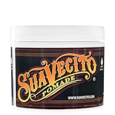 Suavecito Pomade Original Hold, Vidējas noturības matu pomāde vīriešiem, Vidēja mirdzuma vasks uz ūdens bāzes, 4oz/113g