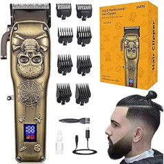 Pulis profesionālais matu griezējs garo matu griezējs vīriešu matu griezējs precīzs griezējs 8 ķemmes pielikumi LED displejs