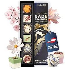 Amari ® Luxury Bath Bombs Vegan (Pack of 6) - Bath Chocolates Gift for Women - Relaxation Gift Set Women - Bath Additive Set - Relaxation Bath - Bath Accessories