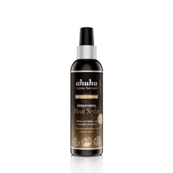 Ahuhu Style & Finish Sensational Heat Styler (200 ml) - Silicone-Free Styling Spray & Heat Protection in One, Maintains Elasticity & Shine, with Chestnut Extract for Moisture Protection