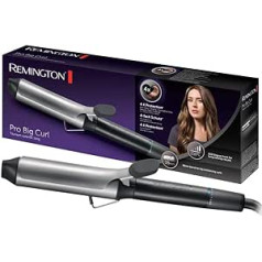 Remington Pro Big Curl CI5538, 38 mm for Large Curls, 4-way Protection, Antistatic Ceramic Tourmaline Coating, 8 Temperature Settings, 30 Second Heating Time, Silver/Grey