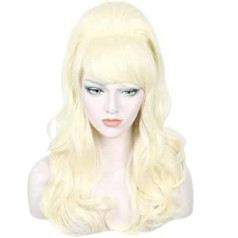 Linfairy Long Wavy Blond kostīmu parūka Big Bouffant Bišu stropu parūkas sievietēm, kas der 50. 80. gadiem