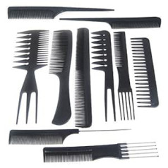 Accessotech 10 Piece Salon Hair Styling Hairdressing Hairdresser Barbers Plastic Combs Set by Accessotech
