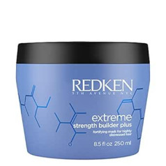 Redken Extreme Strength Builder Plus maska, ēku kopšana ar keramīdiem, matu maska bojātiem matiem, līdzeklis pret matu lūšanu, matu kopšana visiem matu tipiem