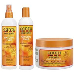 Cantu Масло ши Comeback Curl Восстанавливающее средство для завивки локонов на следующий день, крем-активатор локонов и кокосовый крем для завивки 