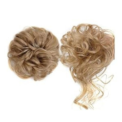 ‎Ffnum Scrunchie pagarināms sintētisks šignons 2 pack netīrs bulciņu matu gabals sievietēm ar elastīgām matu lentēm Updo Scrunchies pagarinājums cirtaini viļņaini zirgaste