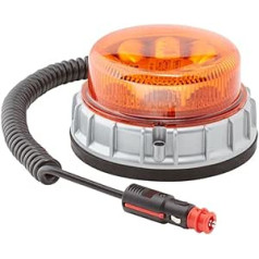 HELLA 2XD 011 557-301 LED-Strobe-type Beacon - K-LED 2.0 - 12/24V - Yellow - Magnet Mount - Yellow - Cable: 600mm - Plug: DIN ISO 4165