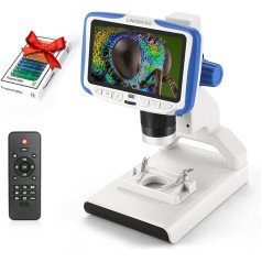 Linkmicro Microscope for Children with Slides 5 Inch LCD Screen 200X Microscope Kit for Children 8-12 Mint Tool Insect and Plant Observation Students Home School