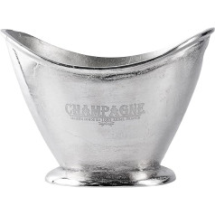 MichaelNoll Champagne Cooler Champagne Bowl Bottle Cooler Wine Cooler Champagne Cooler Drinks Cooler - Aluminium Metal, Silver Party Raw XL Champagne - Cooler for Sparkling Wine, Wine and Champagne -