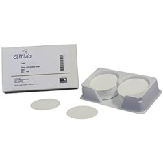 Camlab Grade 261 stikla mikrošķiedras filtrpapīrs, 1,2 µm, diametrs 110 mm (100 gab. iepakojumā) 1171233