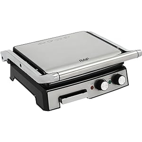 Contact Grill for Sandwiches, Steak and Panini Grill, Press Grill 2800 W Sandwich Maker with Non-Stick Coating, Table Grill 180° Maximum Temperature and 30 Minute Timer