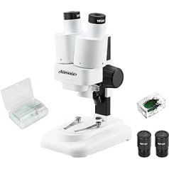 Aomekie Mikroskop für Kinder 3D Stereomikroskop 20x 40X Vergrößerung ar Objektträger Insektenprobe LED Auflichtbeleuchtung
