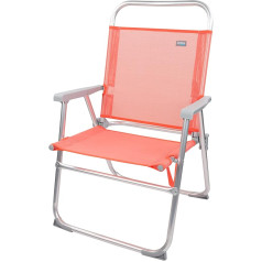 AKTIVE 62624 62624 Folding 56 x 50 x 88 cm Coral High Folding Chair Maximum Weight 100 kg Lightweight Foldable Beach Chairs Tilt-Free Studs Beach Aluminium Other Flamingo