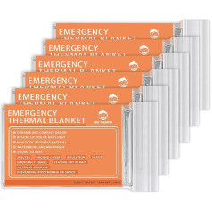 Twshiny Emergency Mylar Thermal Blankets - Space Blanket Survival Kit Camping Blanket (Pack of 6) Perfect for Outdoors, Hiking, Survival, Bug Out Bag, Marathons or First Aid