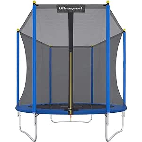 Ultrasport Uni-Jump Gartentrampolin, Ø 183-460cm, TÜV Rheinland +GS geprüft, Kindertrampolin, Komplettset mit Sprungmatte, Sicherheitsnetz, Verzinkten Federn, Gepolsterte Netzpfosten und Randabdeckung