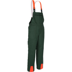 Profi Schnittschutzlatzhose KWF Latzhose Schnittschutzhose Forsthose- Gr. 50, Grün Orange