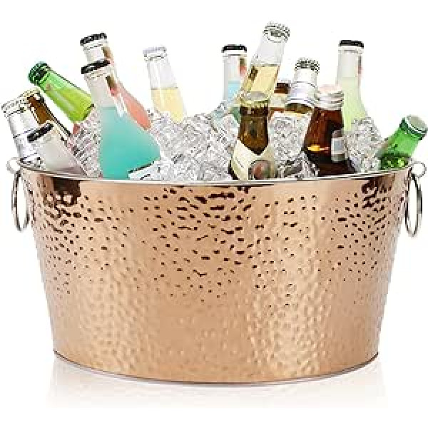 13L Stainless Steel Ice Bucket with Handles, Large Beer Bucket, Wine Bucket, Bottle Cooler for Families, Parties, BBQs, Bars, Clubs