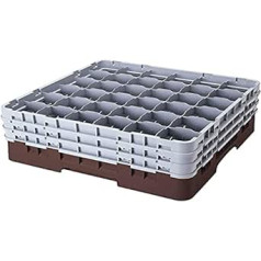 Cambro 36S900 kameras polipropilēna statīvs 7.3cm Durchmesser Stiel und Bechergläser, Braun, 1/1 Grösse, 36 Fächer, 23.8cm Höhe, 2 Stück