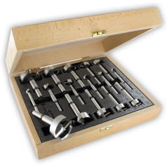 ENT Centre Bit Premium Forged 16-Piece Set in Case Diameters 10 / 12 / 15 / 18 / 20 / 22 / 24 / 25 / 26 / 28 / 30 / 35 / 38 / 40 / 45 / 50 mm