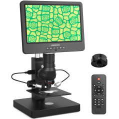 10 collu IPS HDMI digitālais mikroskops ar 3 lēcām 2000X LINKMICRO LM249S UHD 2160P monētu mikroskops pieaugušajiem, STEM mikroskopa komplekts bērniem, pilns monētu skats, plastmasas statīvs 32G SD karte