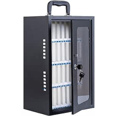 BAFAFA Zellschrank for Mobiltelefone, Edelstahl-Aufbewahrungsbox, leicht zu tragende Mobile Aufbewahrungsbox Lagerung (Color : Black, Size : 36)