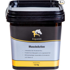 MuscleActive – atbalsta jūsu zirga muskuļu veidošanos ar 50% spirulīnu, E vitamīnu, rīsu dīgļu eļļu, kalciju un magniju. Bez cukura, melases un graudiem