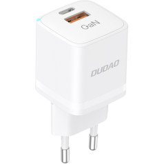 Dudao GaN 33W PPS USB-C USB-A зарядное устройство, белое