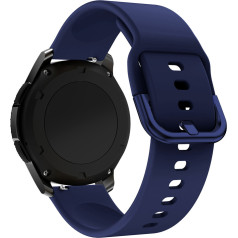 Universāla silikona siksniņa viedpulkstenim Silicone Strap TYS, platums 20mm, tumši zils