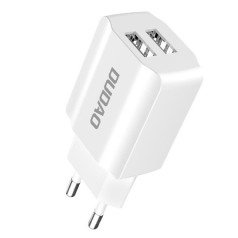 Dudao Mazs kompakts ES sienas lādētājs 2x USB 5V 2.4A balts