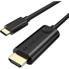 C tipa USB vads — HDMI 4K 30Hz 3 m melns