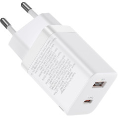 Ātrais USB lādētājs USB-C 30W PD QC Super Si Pro balts