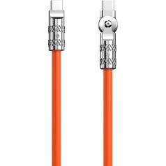 Dudao Spēcīgs leņķis USB-C — USB-C kabelis 120 W 1 m 180 rotācijas oranžs