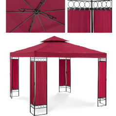 Dārza paviljons, lapene, saliekama telts, 3 x 3 x 2,6 m, sarkanvīns