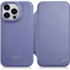 Icarer iPhone 14 Pro Max Magnetic Flip Case MagSafe CE Premium Leather gaiši violets