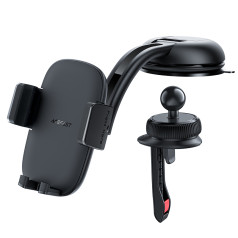 Acefast Автомобильный держатель для телефона на кокпит и дефлектор, черный