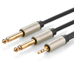 Kabeļa audio kabeļa mini ligzda 3,5 mm - 2 x ligzda 6,35 mm 2 m pelēka