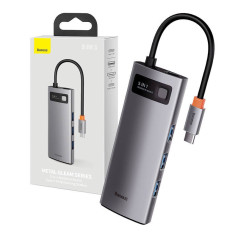 Baseus Metal Gleam Series Hub 5in1 / USB-C līdz 3x USB 3.0 / HDMI / USB-C PD