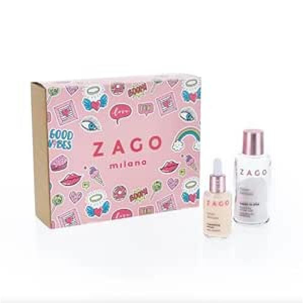 ‎Zago Zago Milano Glow Kit Special Box, dāvanu kastīte, balinātājs, Happy In Pink, 60 g + serums ar barojošu eļļu 30 ml