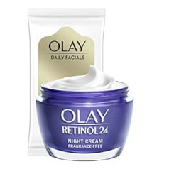 Olay Retinol 24 nakts krēms 50 ml + ikdienas sejas kopšanas 5-in-1 attīrošās salvetes (7 iepakojumā)