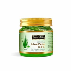 Indus Valley Aloe Vera Gel, 100% dabīgs, tīrs organisks alvejas gēls, ideāli piemērots saules apdegumu, sausas, bojātas jutīgas ādas atjaunošanai un visam ķermenim 175 ml)