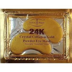 Aichun Beauty 10/20/30/40/100 Pairs Crystal 24K Gold Powder Gel Collagen Eye Mask Leaf Patch Anti-Ageing Bags Remove Dark Circles & Puffiness Anti-Wrinkle (40)