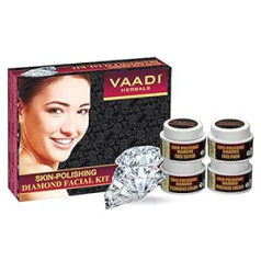 Vaadi Herbals sejas komplekts - ādas pulēšanas dimanta sejas komplekts - pilnīgi dabīgs - piemērots visiem ādas tipiem un vīriešiem un sievietēm - 70 grami -