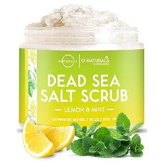 O Naturals Ultra Body Scrub Lemon Mint 510 g - Dabisks ķermeņa skrubis ar Nāves jūras sāli - Mitrinošs līdzeklis - ONaturals pīlings ķermenim visiem ādas tipiem