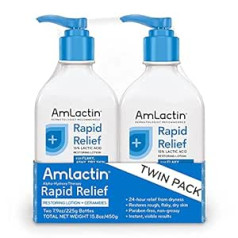 Amlactin Rapid Relief atjaunojošs losjons + Ceramides Twin Pack, (2) 7,9 unces pudelītes, bez parabēniem