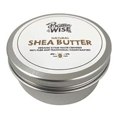 Butterwise  — nerafinēts šī sviests 125 g — bioloģisks un godīgas tirdzniecības sertifikāts — 1. dabiskā kosmētika no Ganas sausai un plankumainai ādai — auksti spiests un vegānisks — godīgas tirdzniecības Āfrikas veikals