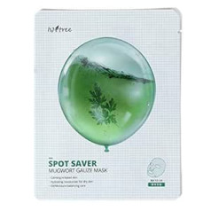 Isntree 10 Spot Saver Mugwort Gauze Masks - 10 Korean Skincare Cloth Masks Against Pimples, Blackheads and Blemishes