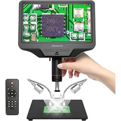Andonstar AD409 HDMI digitālais mikroskops, 10,1 collu LCD ekrāna lodēšanas mikroskops, 300x elektroniskā USB mikroskopa kamera profesionālai PCB lodēšanai
