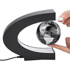 Sonew Magnetic Floating Globe C Shape with Noctilucent LED Floating Globe Geography Enthusiasts Gift Ideal for Teaching and Office Home Decoration