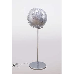 Mascagni Globe Globe D 42 x 130 h apkakle sudraba gaismas izgaismotā kartogrāfija Morfologica līdz reljefam